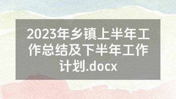 2023年乡镇上半年工作总结及下半年工作计划.docx