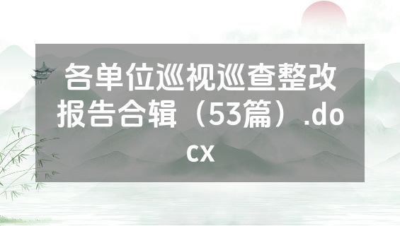 各单位巡视巡查整改报告合辑（53篇）.docx