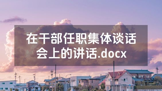 在干部任职集体谈话会上的讲话.docx