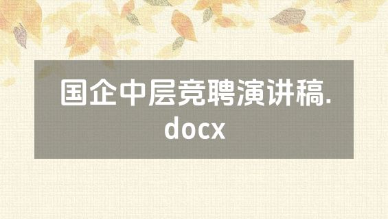国企中层竞聘演讲稿.docx