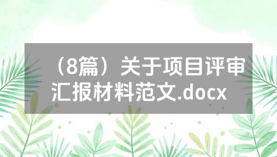 （8篇）关于项目评审汇报材料范文.docx