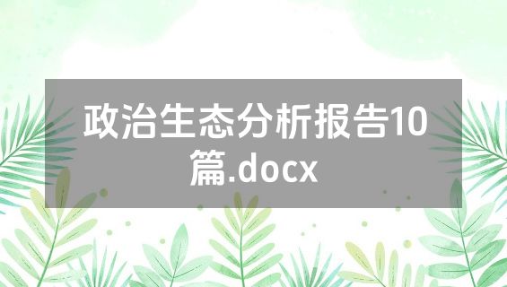 政治生态分析报告10篇.docx