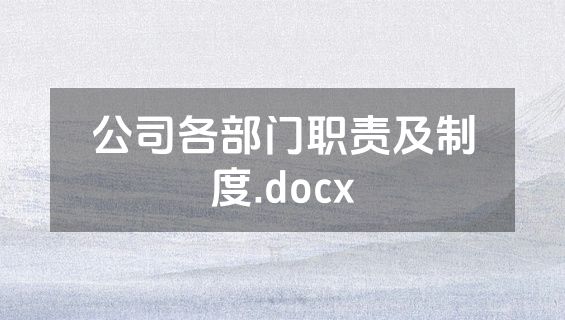 公司各部门职责及制度.docx