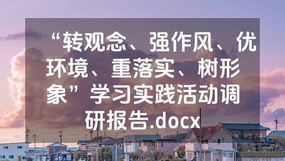 “转观念、强作风、优环境、重落实、树形象”学习实践活动调研报告.docx