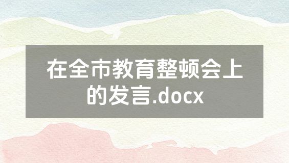 在全市教育整顿会上的发言.docx