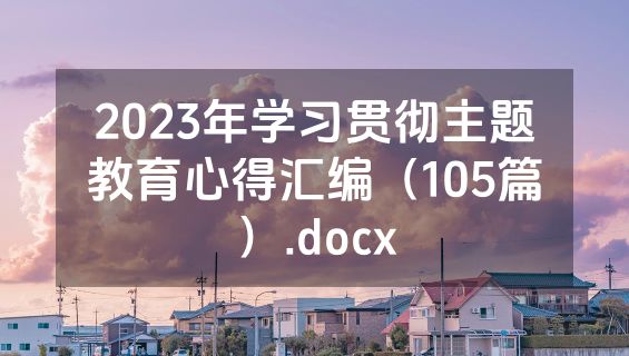 2023年学习贯彻主题教育心得汇编（105篇）.docx