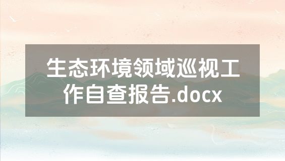 生态环境领域巡视工作自查报告.docx