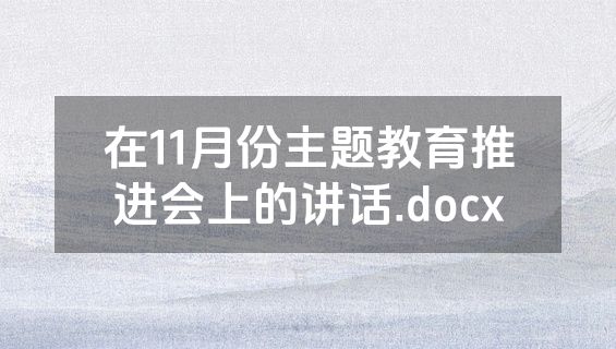 在11月份主题教育推进会上的讲话.docx