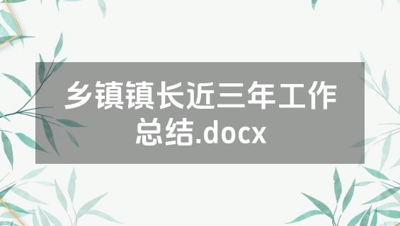 乡镇镇长近三年工作总结.docx