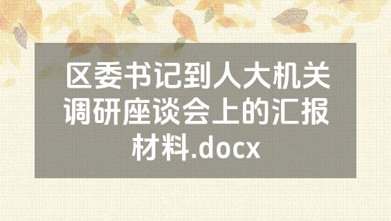 区委书记到人大机关调研座谈会上的汇报材料.docx