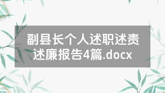 副县长个人述职述责述廉报告4篇.docx