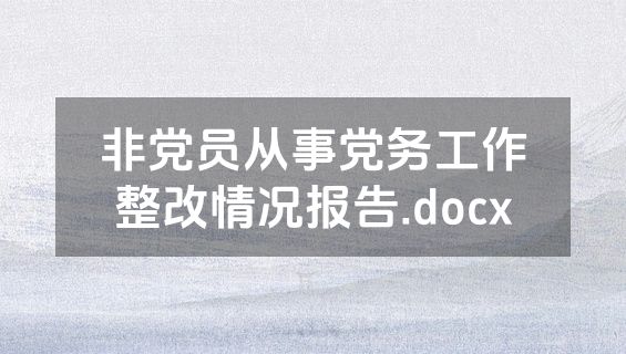 非党员从事党务工作整改情况报告.docx