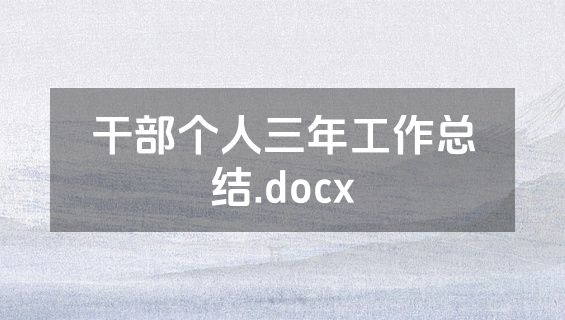 干部个人三年工作总结.docx
