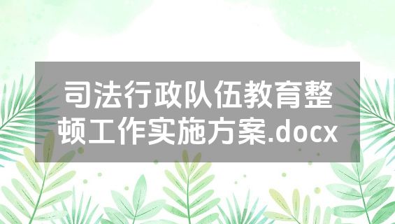 司法行政队伍教育整顿工作实施方案.docx