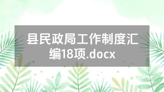 县民政局工作制度汇编18项.docx