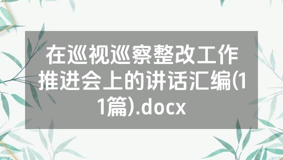 在巡视巡察整改工作推进会上的讲话汇编(11篇).docx