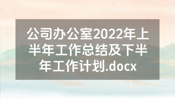 公司办公室2022年上半年工作总结及下半年工作计划.docx