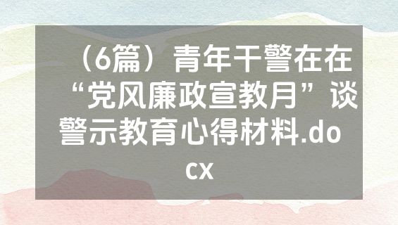 （6篇）青年干警在在“党风廉政宣教月”谈警示教育心得材料.docx