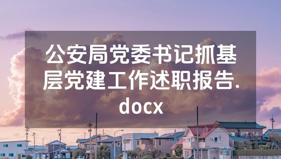 公安局党委书记抓基层党建工作述职报告.docx