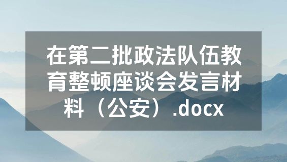 在第二批政法队伍教育整顿座谈会发言材料（公安）.docx