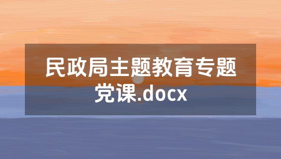 民政局主题教育专题党课.docx