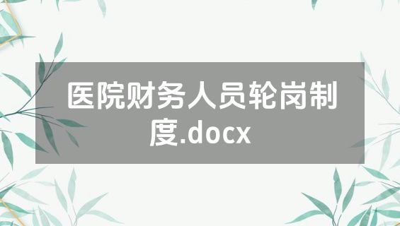医院财务人员轮岗制度.docx