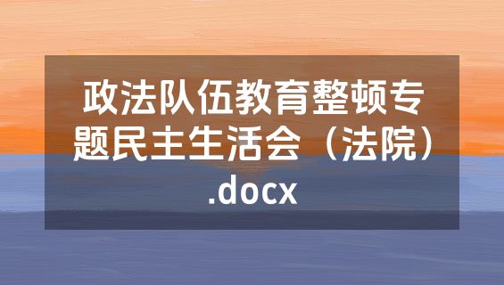 政法队伍教育整顿专题民主生活会（法院）.docx