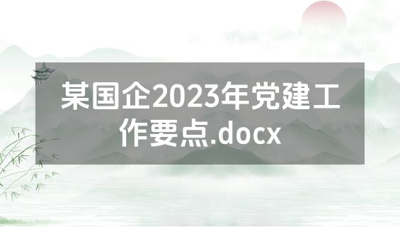 某国企2023年党建工作要点.docx