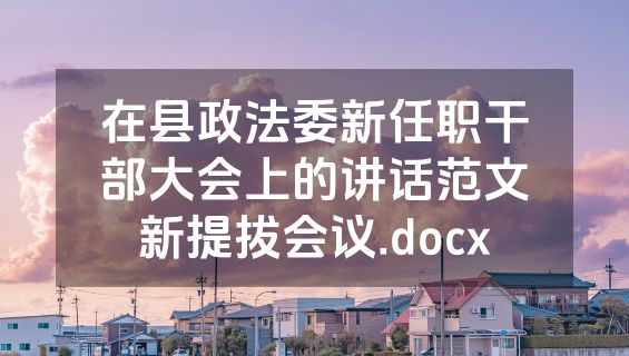 在县政法委新任职干部大会上的讲话范文新提拔会议.docx