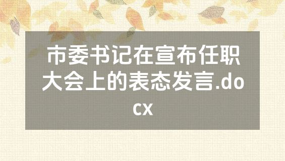 市委书记在宣布任职大会上的表态发言.docx