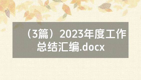 （3篇）2023年度工作总结汇编.docx