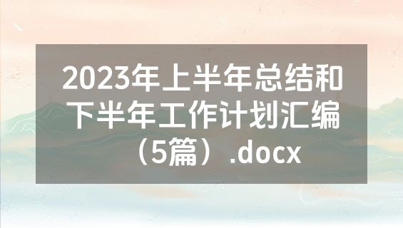 2023年上半年总结和下半年工作计划汇编（5篇）.docx