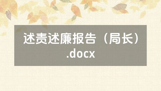 述责述廉报告（局长）.docx