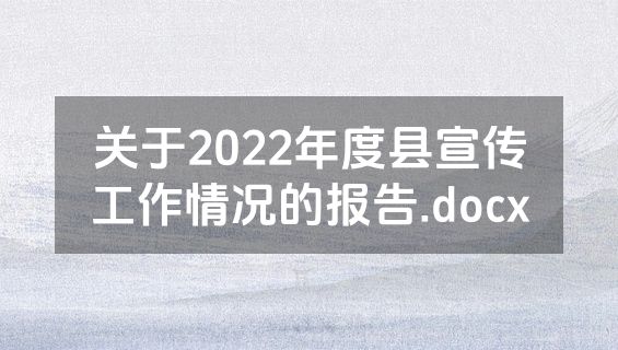 关于2022年度县宣传工作情况的报告.docx