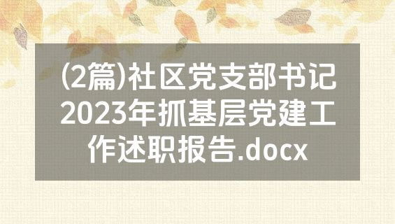 (2篇)社区党支部书记2023年抓基层党建工作述职报告.docx