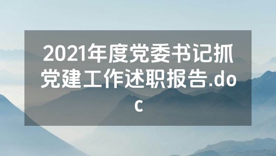 2021年度党委书记抓党建工作述职报告.doc