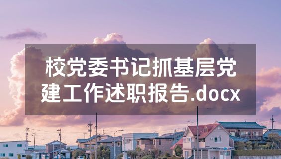 校党委书记抓基层党建工作述职报告.docx