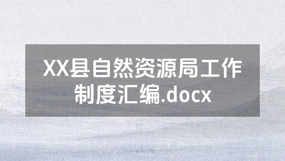 XX县自然资源局工作制度汇编.docx
