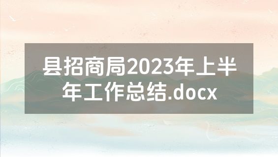 县招商局2023年上半年工作总结.docx