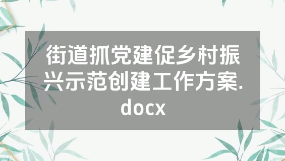 街道抓党建促乡村振兴示范创建工作方案.docx