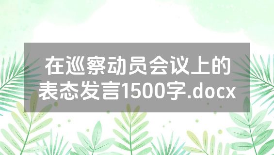 在巡察动员会议上的表态发言1500字.docx