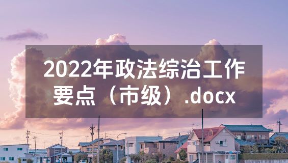 2022年政法综治工作要点（市级）.docx