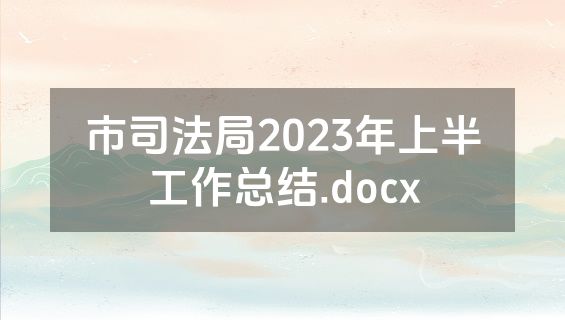 市司法局2023年上半工作总结.docx