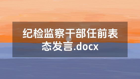 纪检监察干部任前表态发言.docx