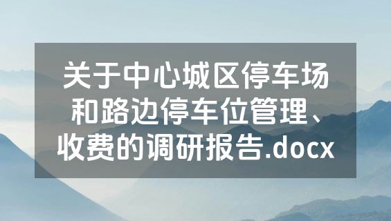 关于中心城区停车场和路边停车位管理、收费的调研报告.docx