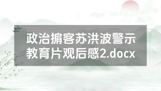 政治掮客苏洪波警示教育片观后感2.docx