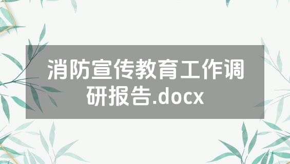 消防宣传教育工作调研报告.docx
