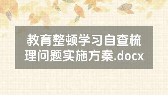 教育整顿学习自查梳理问题实施方案.docx