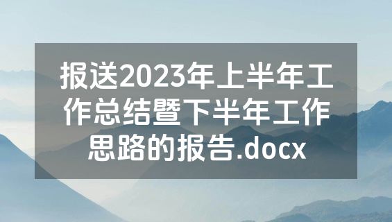 报送2023年上半年工作总结暨下半年工作思路的报告.docx