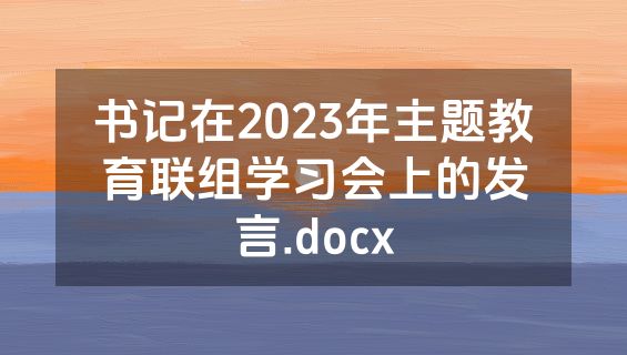 书记在2023年主题教育联组学习会上的发言.docx